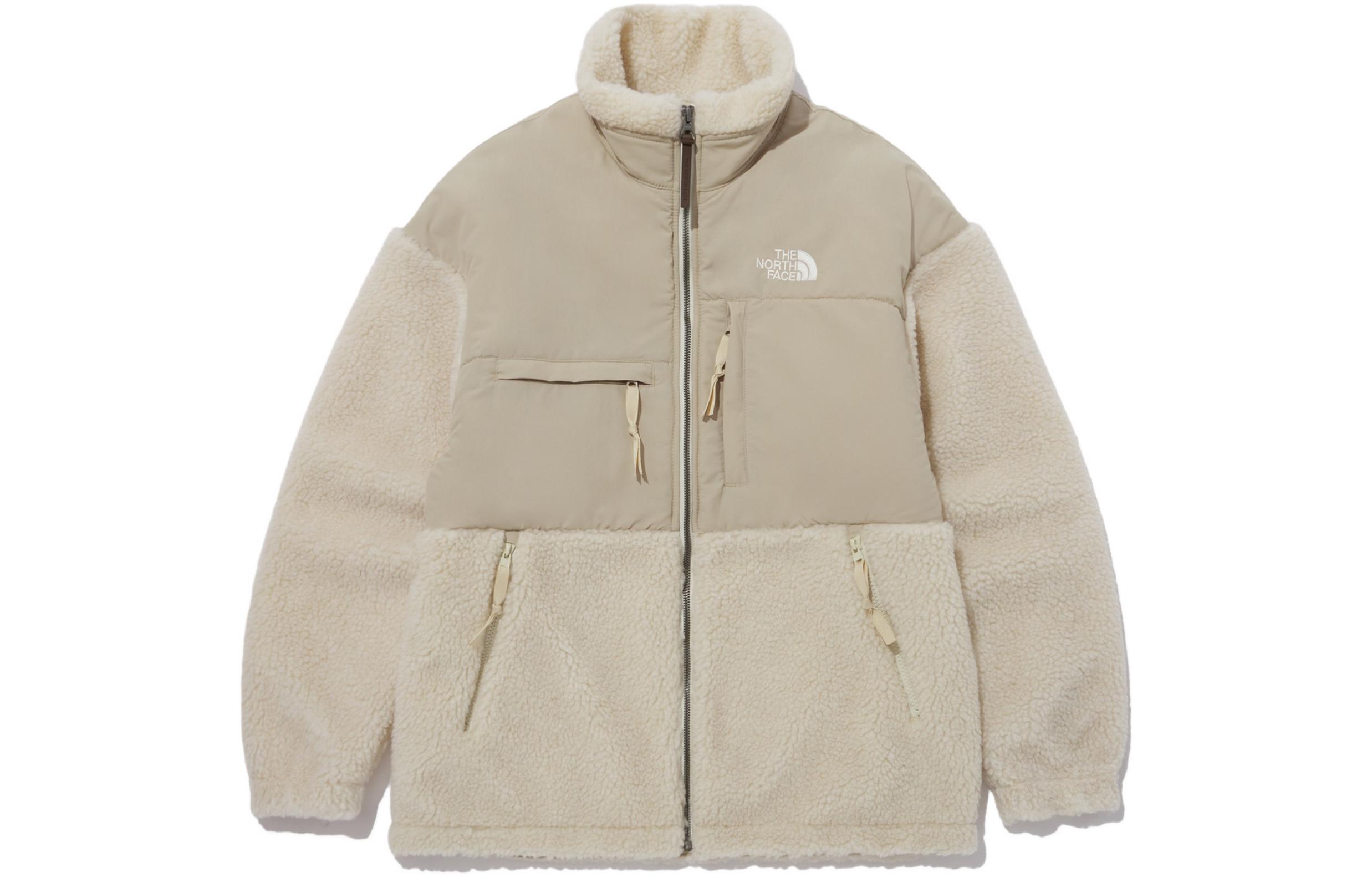 TNF Solid Logo Print Zip-Up Jacket Beige (Couples Unisex) NJ4FN54B