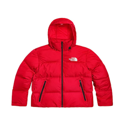 TNF Solid Logo Print Zip-Up Puffer Jacket Men’s Red NF0A821V-682