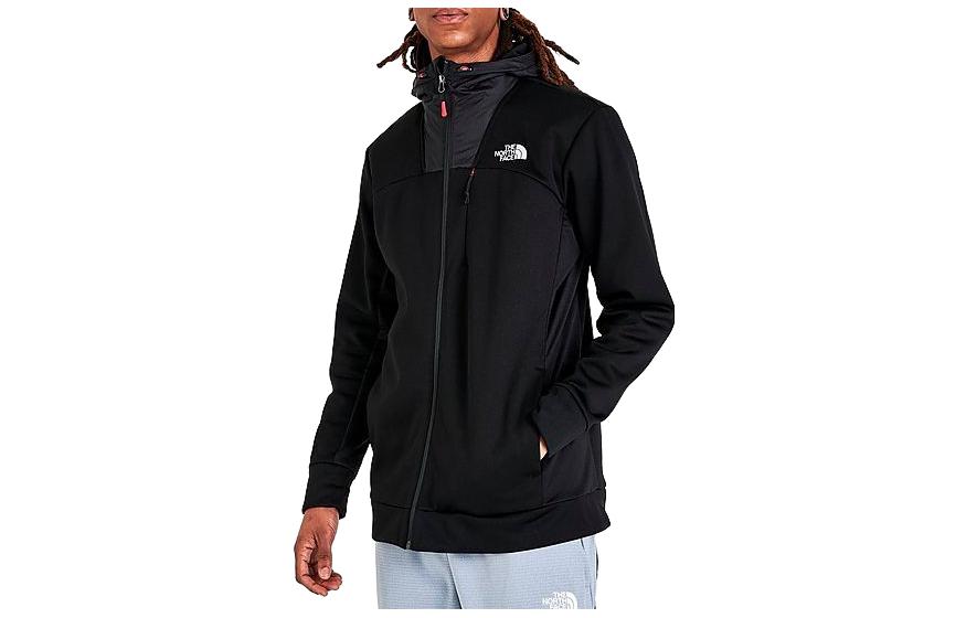 TNF Solid Logo Print Zip Hoodie Jacket - Midnight Black NF0A7ZHL-001