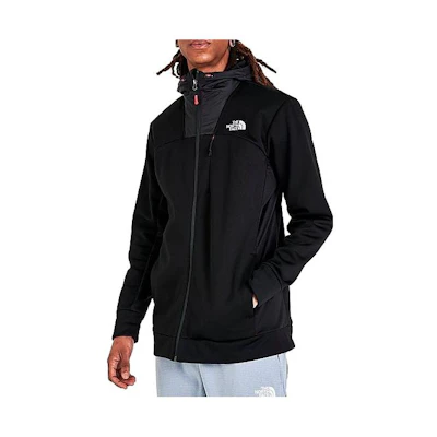 TNF Solid Logo Print Zip Hoodie Jacket - Midnight Black NF0A7ZHL-001
