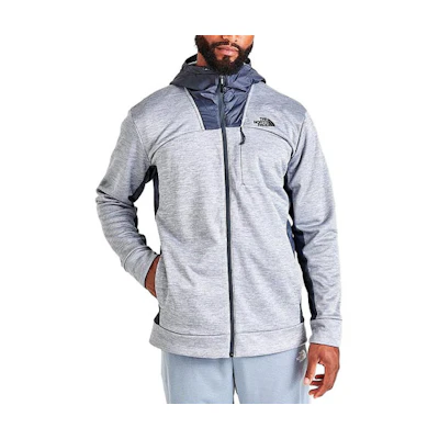 TNF Solid Logo Print Zip Hoodie Jacket - Gray NF0A7ZHL-050