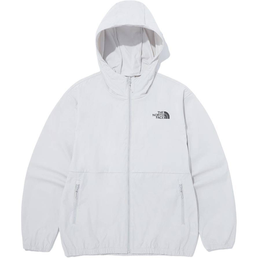 TNF Solid Logo Printed Zip-Up Hoodie Jacket Ice Grey NJ3BQ11L