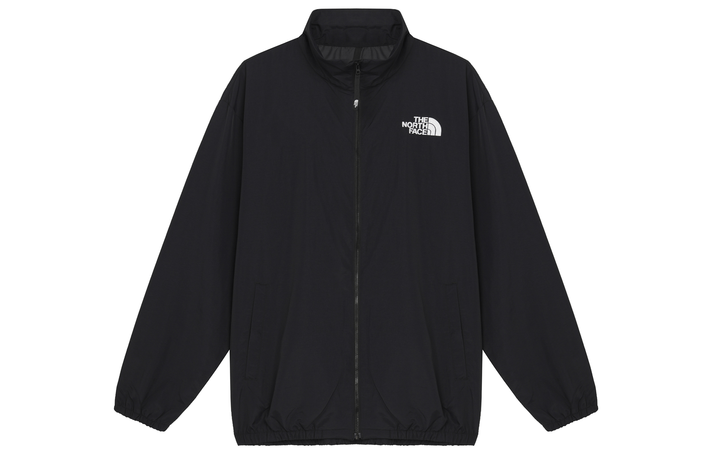 TNF Solid Logo Stand Collar Zip Jacket Unisex Black NI3BP60R