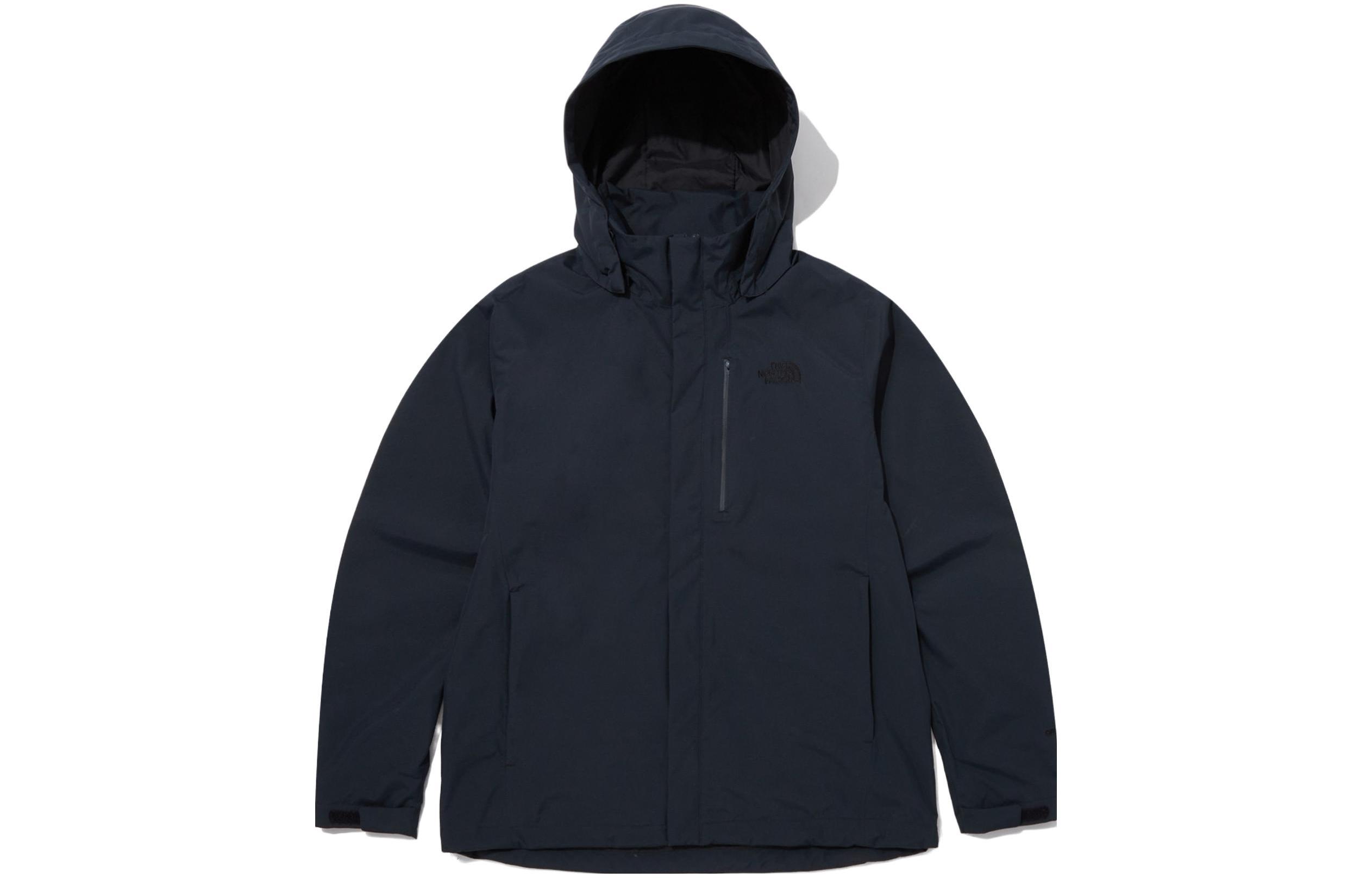 TNF Solid Logo Waterproof Windproof Hoodie Jacket Navy Blue NJ2HP52C