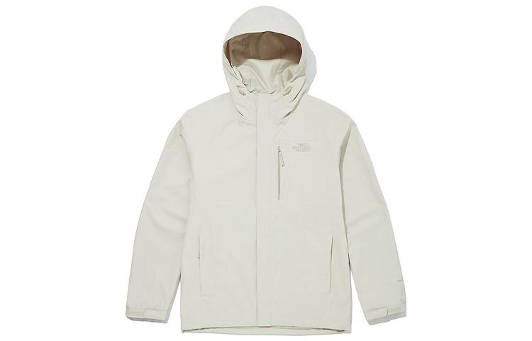 TNF Solid Logo Waterproof Zip Hooded Jacket Beige NJ2HM00C