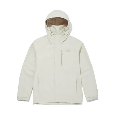 TNF Solid Logo Waterproof Zip Hooded Jacket Beige NJ2HM00C