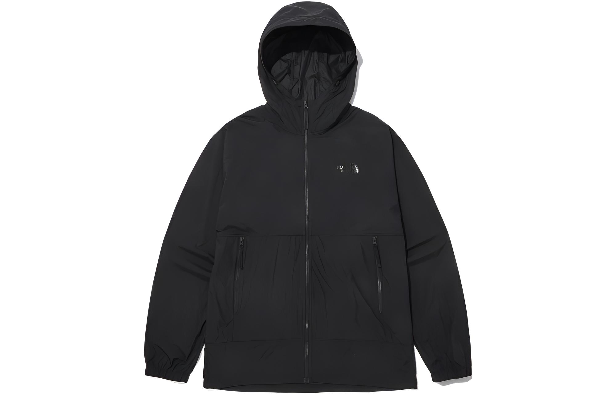 TNF Solid Logo Zip-Up Hoodie Jacket - Black NJ3LP01B