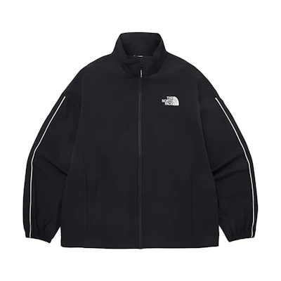 TNF Solid Logo Zip-Up Stand Collar Jacket Unisex Black NJ3BQ09J