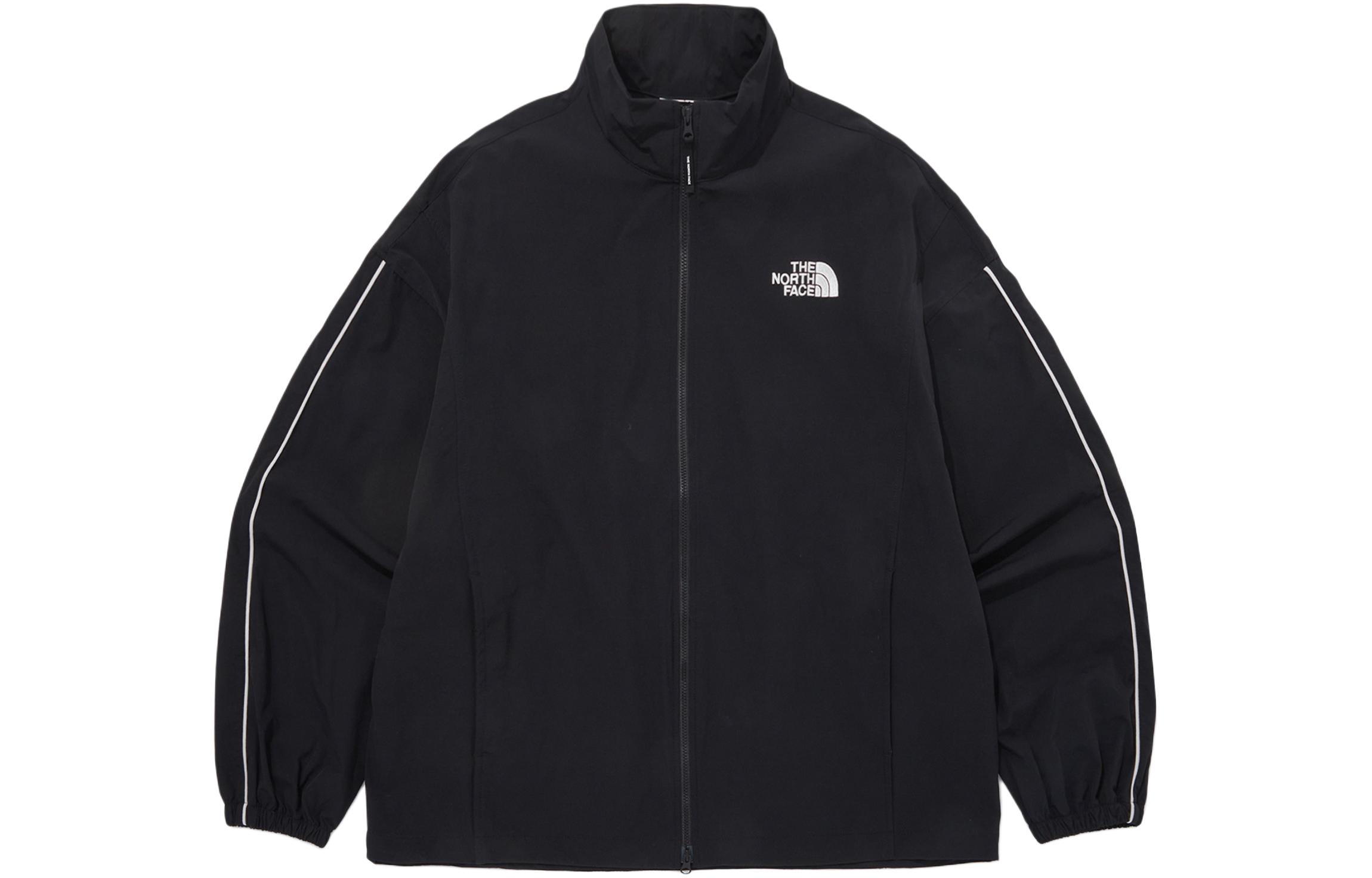 TNF Solid Logo Zip-Up Stand Collar Jacket Unisex Black NJ3BQ09J 圖 2