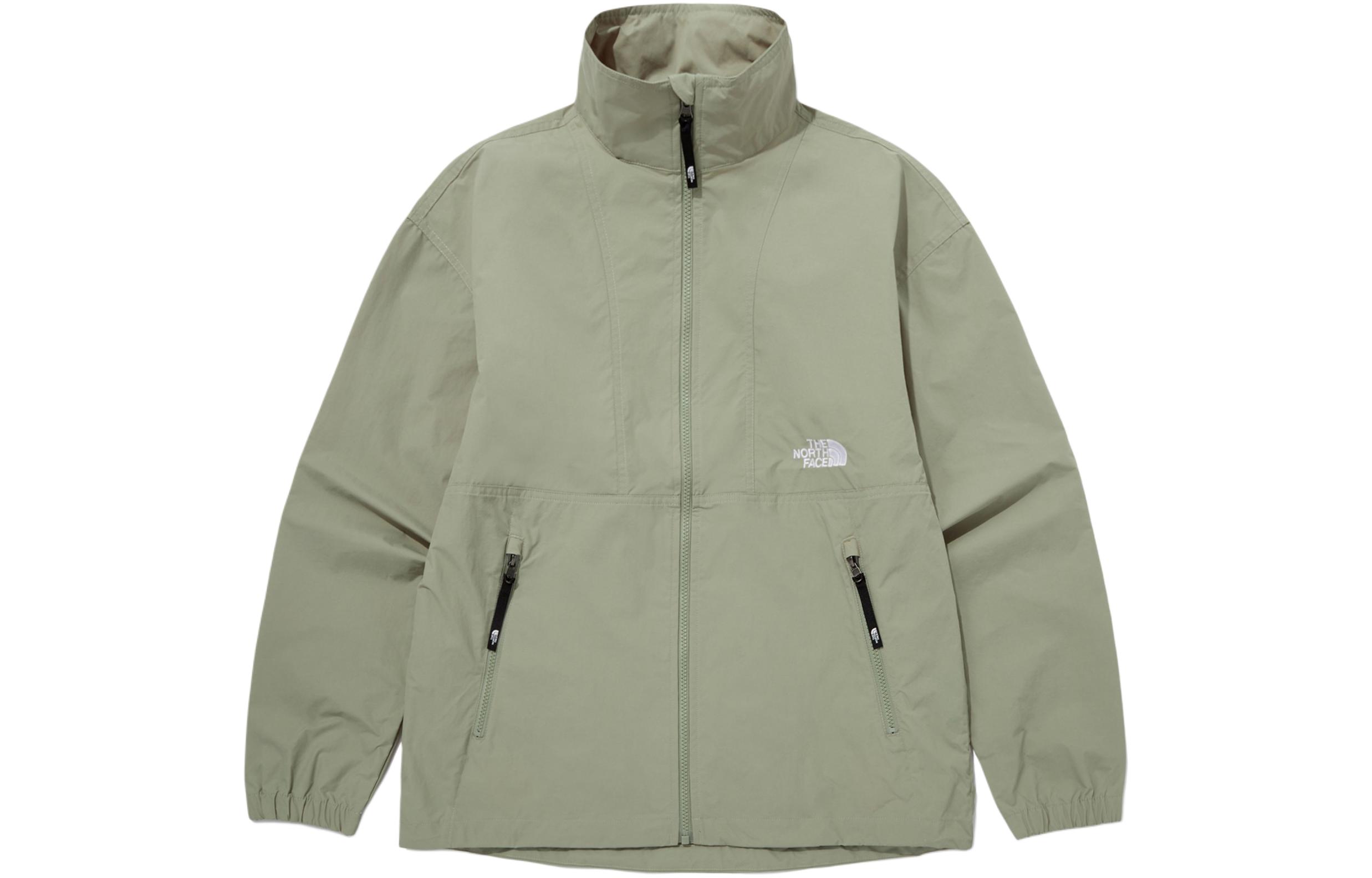 TNF Solid Loose Fit Stand Collar Zip Jacket - Slate Color NJ3BQ05B