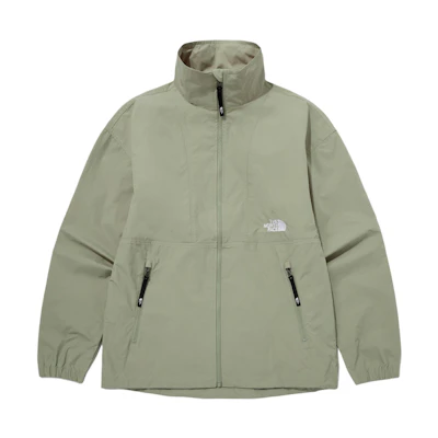 TNF Solid Loose Fit Stand Collar Zip Jacket - Slate Color NJ3BQ05B
