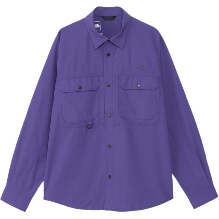 The North Face Solid Simple Turn-down Collar Long Sleeve Shirt Purple NR12231-TP