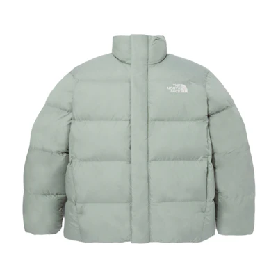 TNF Solid Stand Collar Brown Puffer Jacket NJ3NQ51C