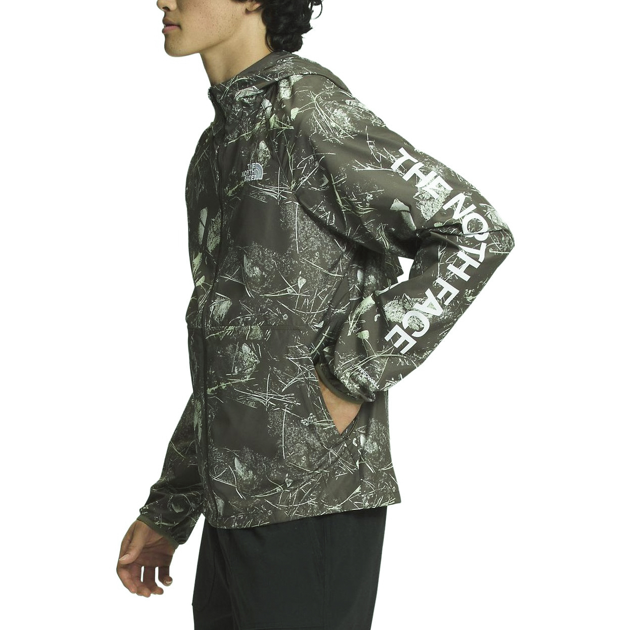 TNF Spliced Print Hoodie Jacket Grey Green NF0A82QQ-IPP 圖 5