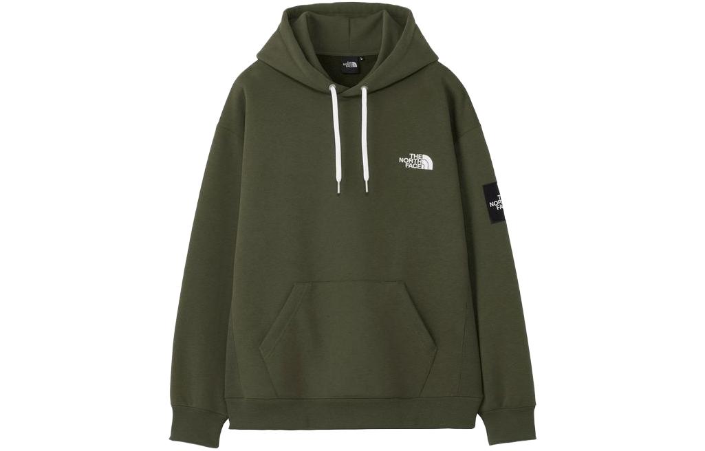 TNF Square Logo Hoodie Grey Brown Pullover Sweatshirt NT62338-NT