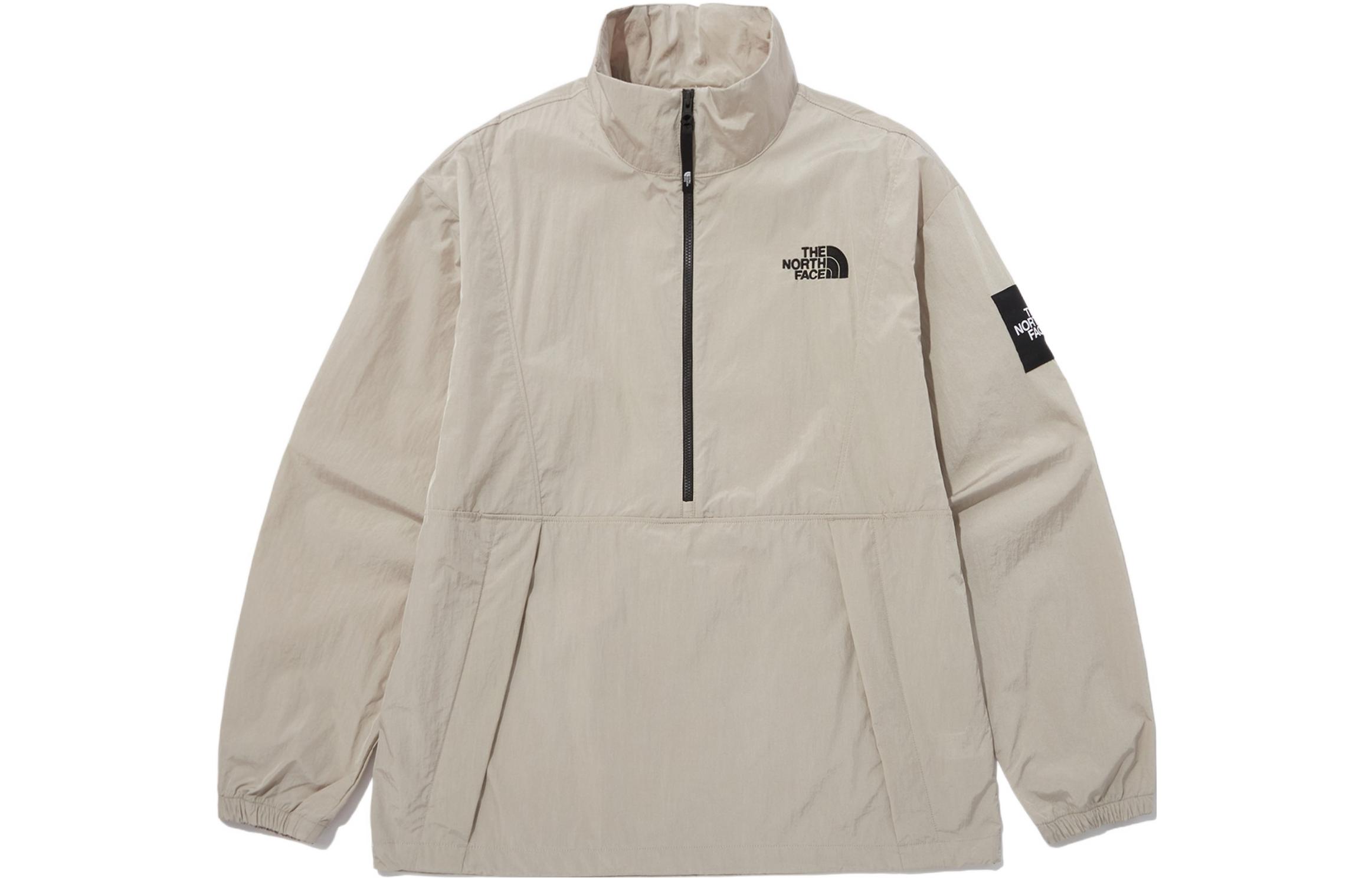 TNF SS22 Beige Half-Zip Pullover Hoodie Jacket Men NA3BP02K