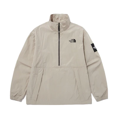 TNF SS22 Beige Half-Zip Pullover Hoodie Jacket Men NA3BP02K