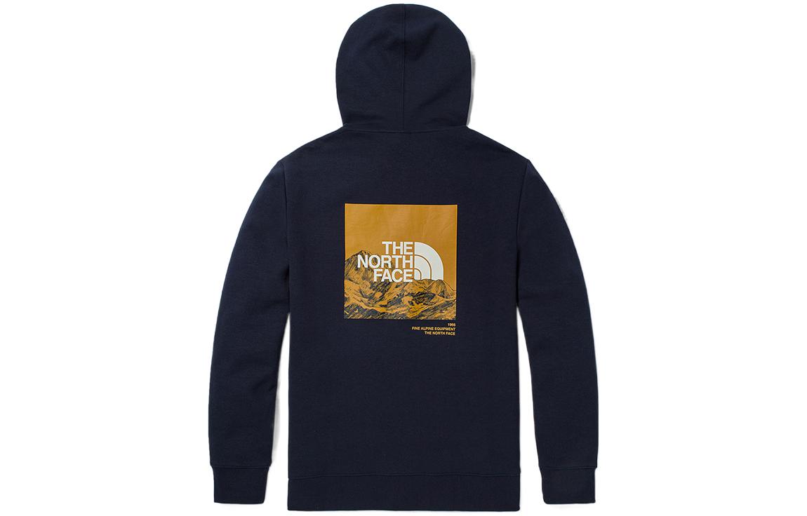 TNF SS22 Blue Knit Pullover Hoodie with Snow Mountain Logo Unisex NF0A5JZL-RG1