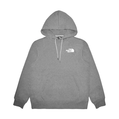 TNF SS22 Box NSE Logo Print Drawstring Hoodie Mens Grey NF0A7UNS-GVD