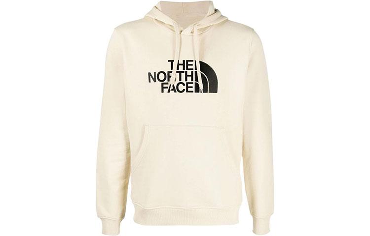 TNF SS22 Men’s Beige Large Logo Drawstring Pullover Hoodie NF00A0TE3X41