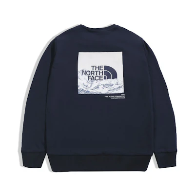 TNF SS22 Mountain Logo Knit Crewneck Sweatshirt Navy Unisex NF0A5K1D-RG1