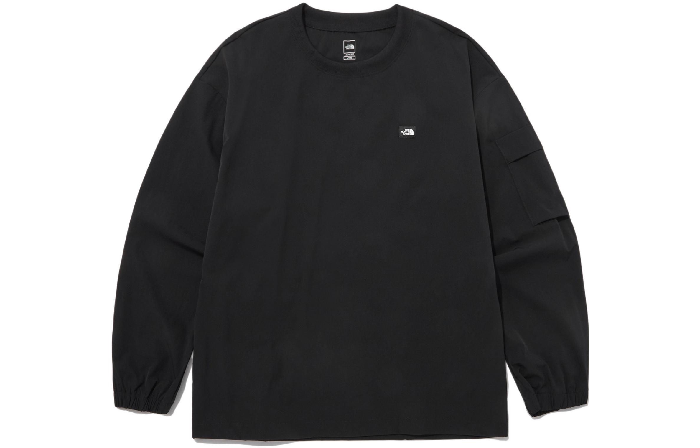 TNF SS23 Black Logo Print Crewneck Pullover Sweatshirt Long Sleeve NM5MP15A