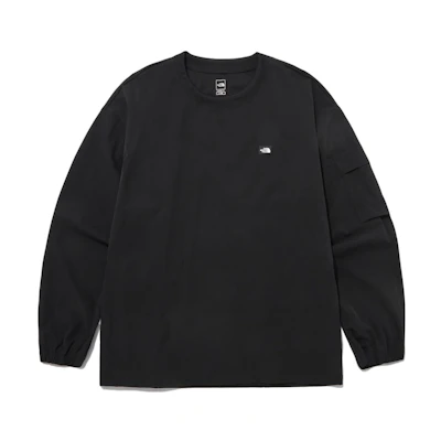 TNF SS23 Black Logo Print Crewneck Pullover Sweatshirt Long Sleeve NM5MP15A