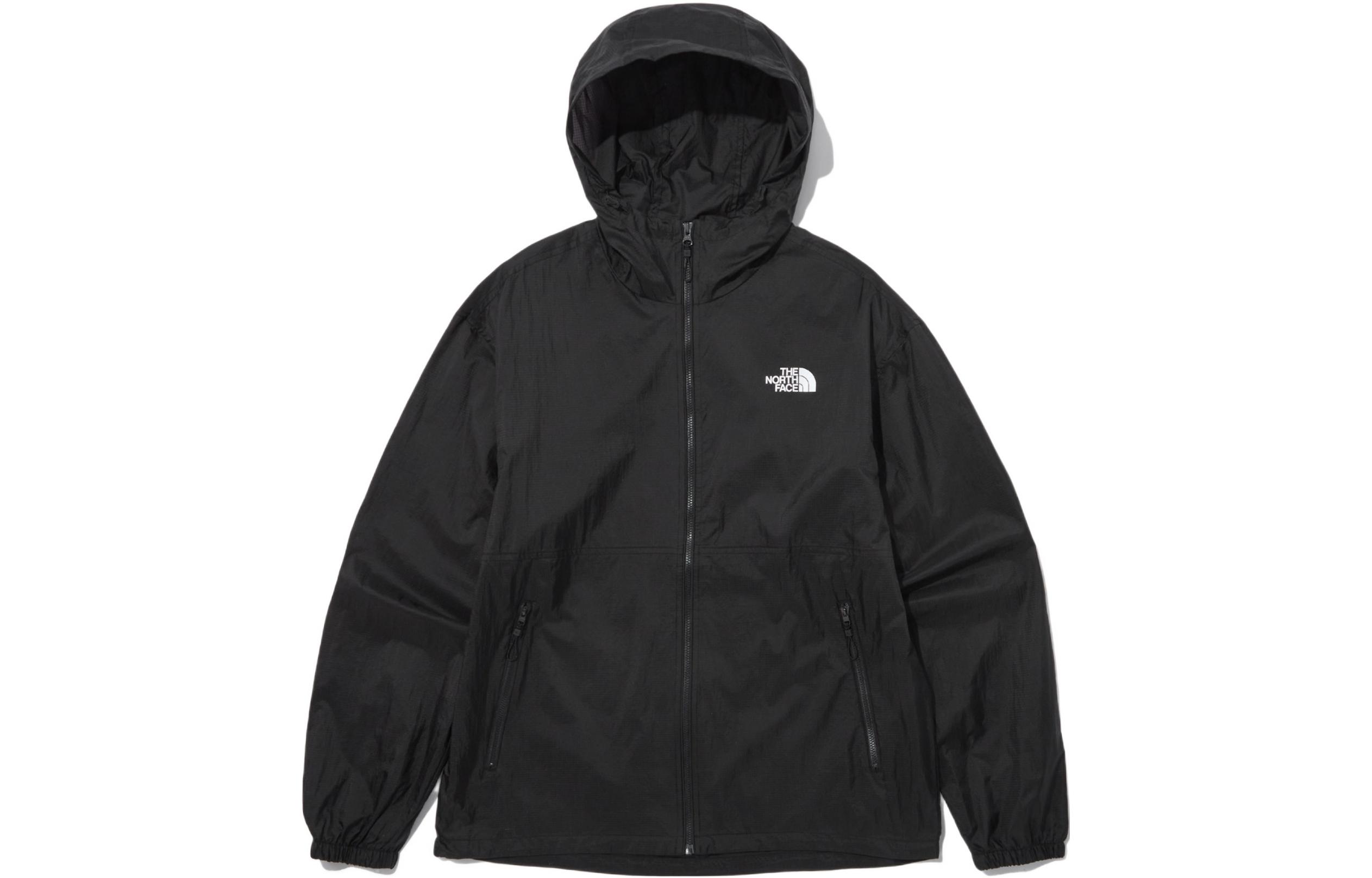 The North Face SS23 Black Logo Print Hooded Long Sleeve Jacket NJ3LP03A