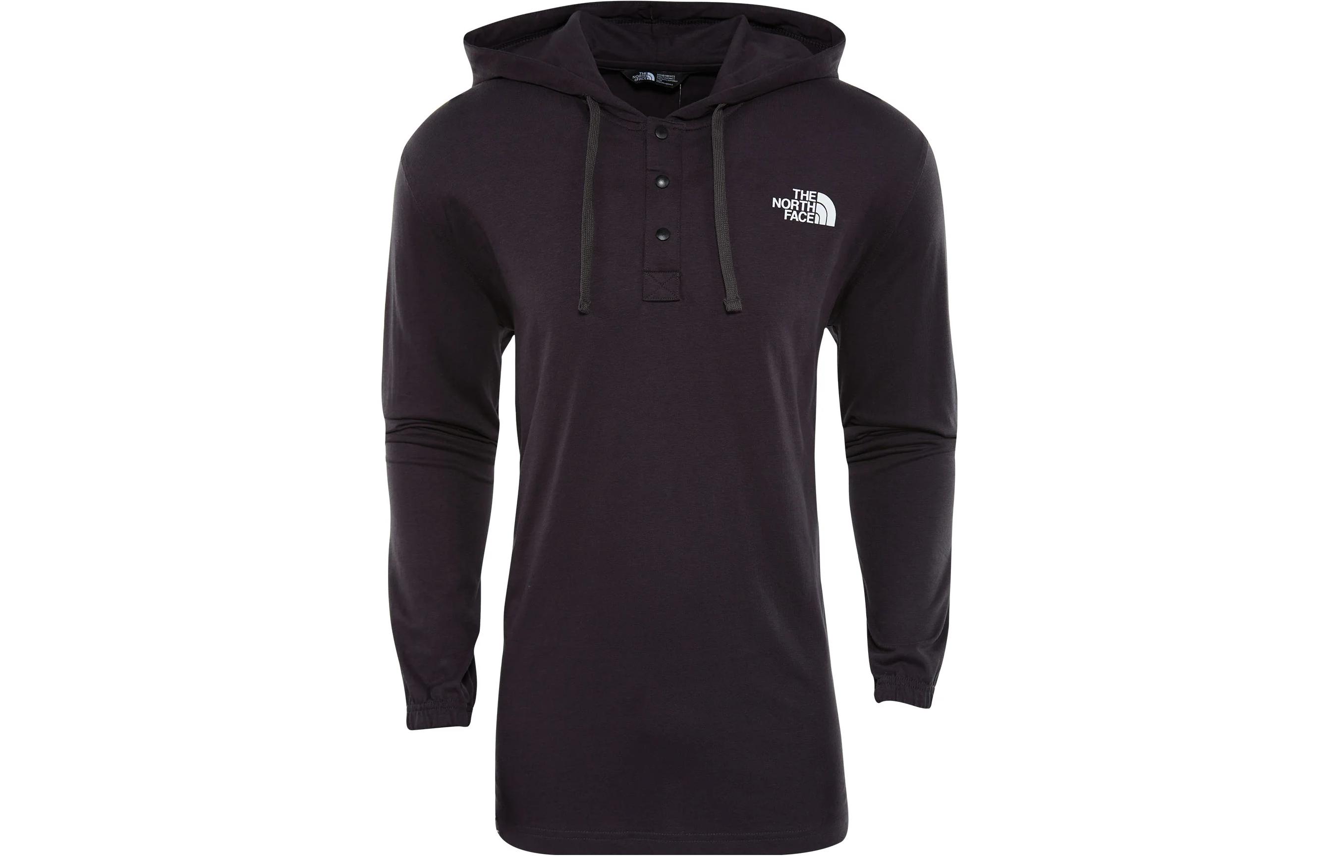 TNF SS23 Black Solid Logo Snap Button Hoodie Casual Wear A3O65-ZLY