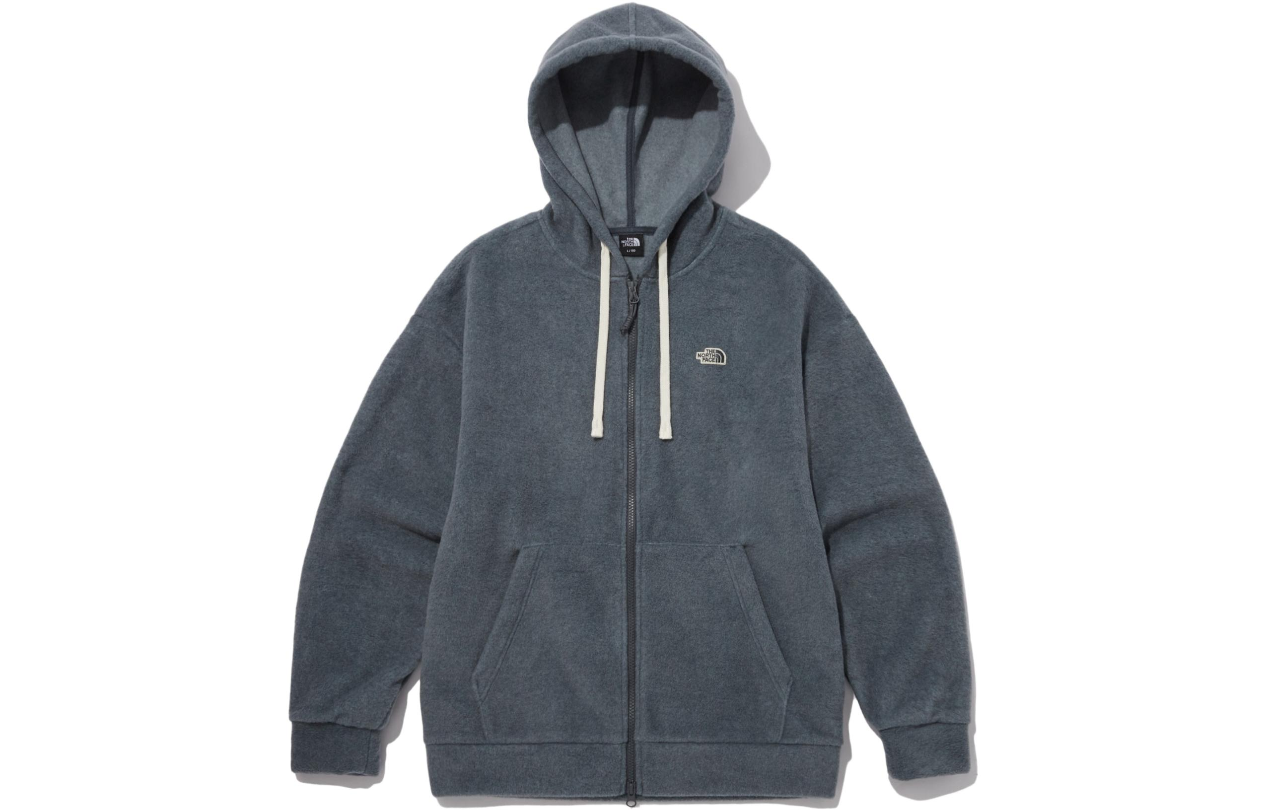 TNF SS23 Classic Logo Zip-Up Jacket Unisex Grey Hoodie. NJ5JP28A