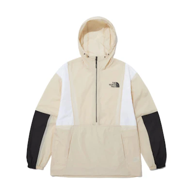 TNF SS23 Colorblock Logo Print Hooded Jacket Unisex Beige NA3LP01L