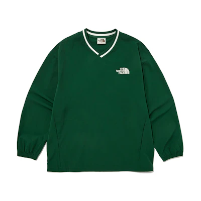 TNF SS23 Green V-Neck Pullover Logo Sweatshirt NM5MP06L