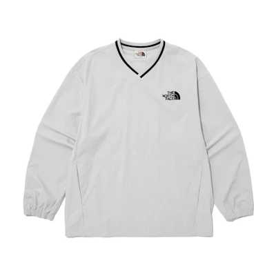 TNF SS23 Grey Vintage V-Neck Logo Pullover Sweatshirt Mens NM5MP06K