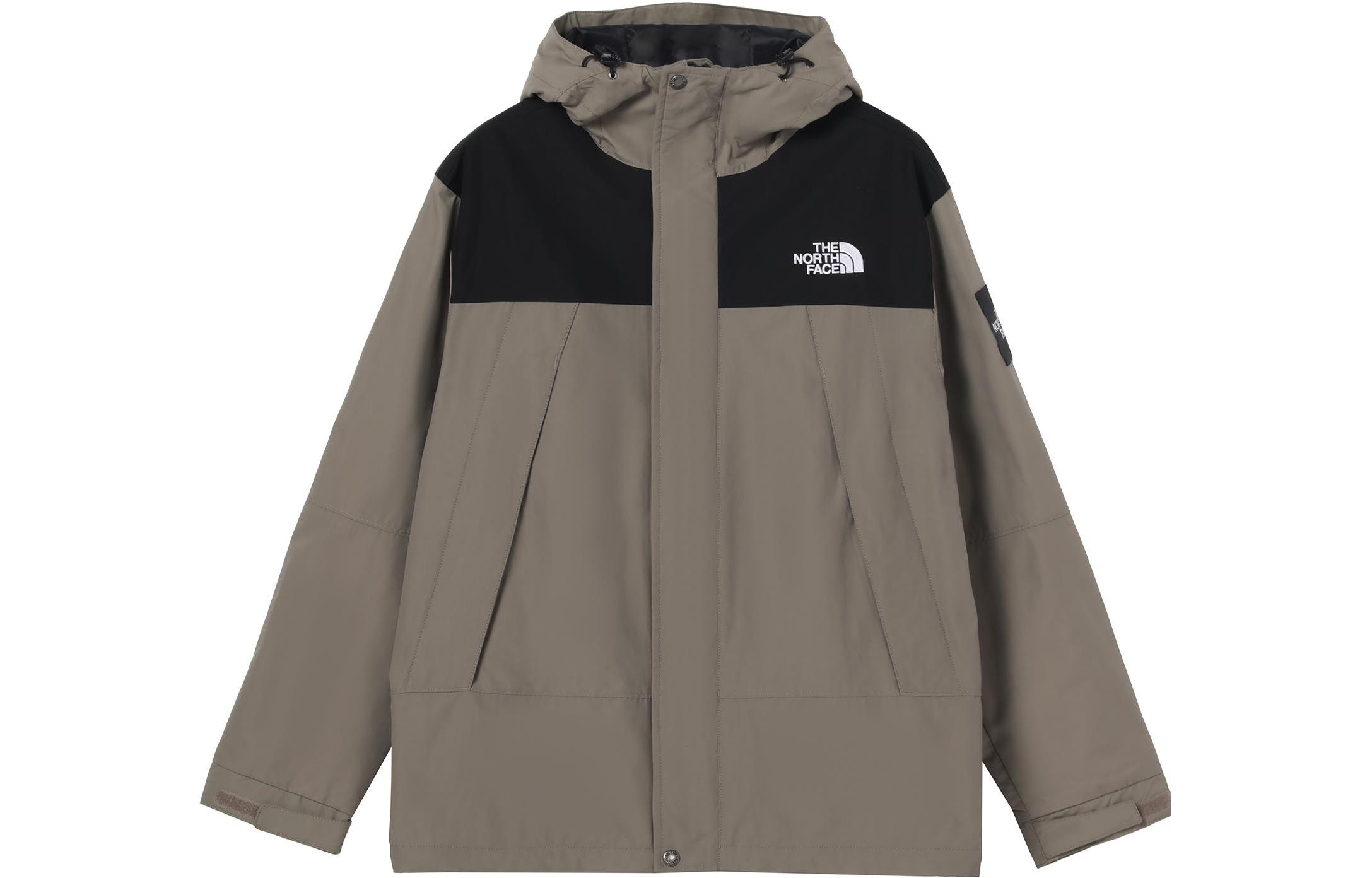 The North Face SS23 Logo Print Colorblock Hooded Jacket Olive Unisex NI3BN54J