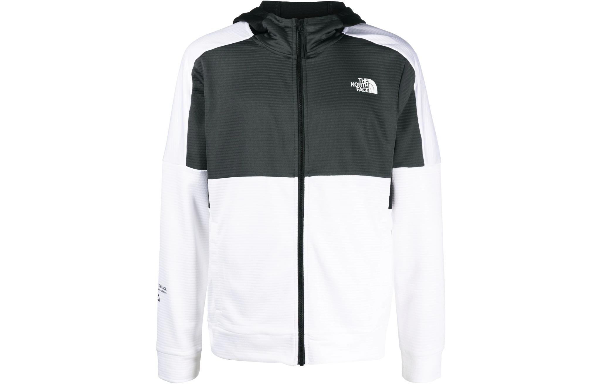 TNF SS23 Logo Zip-Up High Collar Jacket Men’s Black White Colorblock NF0A823P-RL6