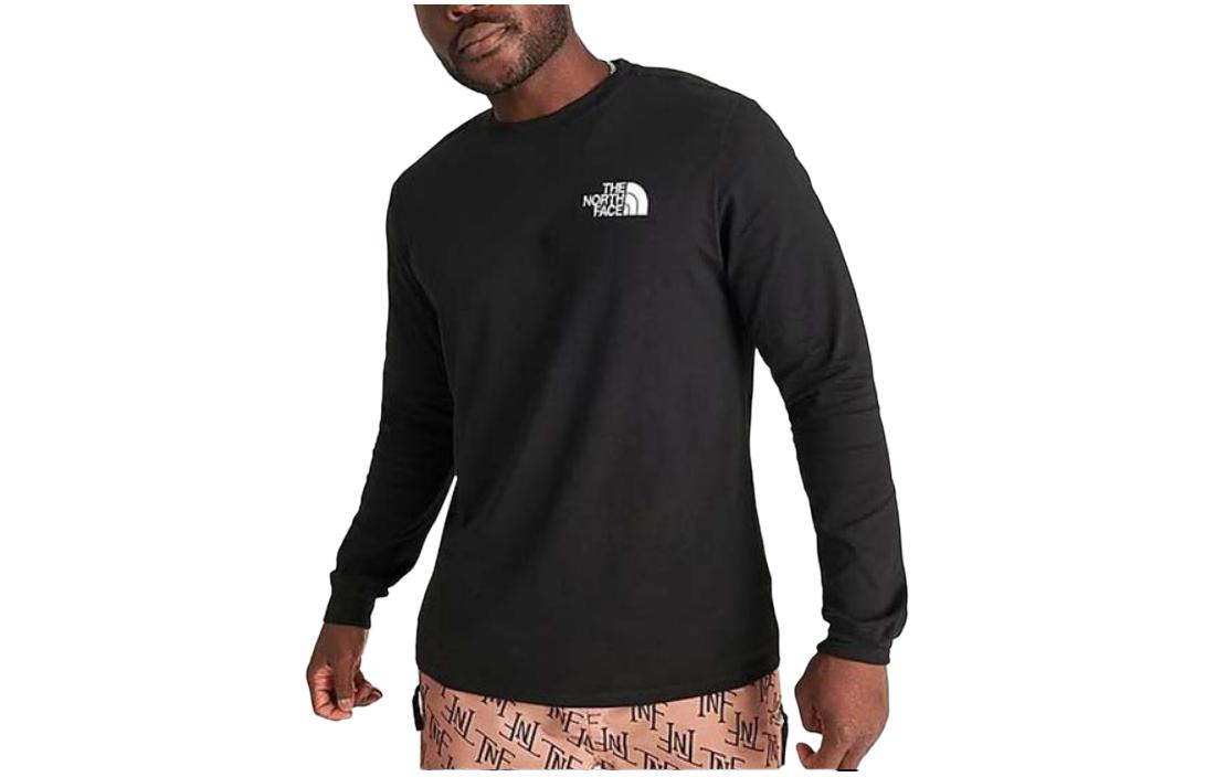 TNF SS24 Black Slim-Fit Logo Print Crewneck Sweatshirt Men NF0A811N-001