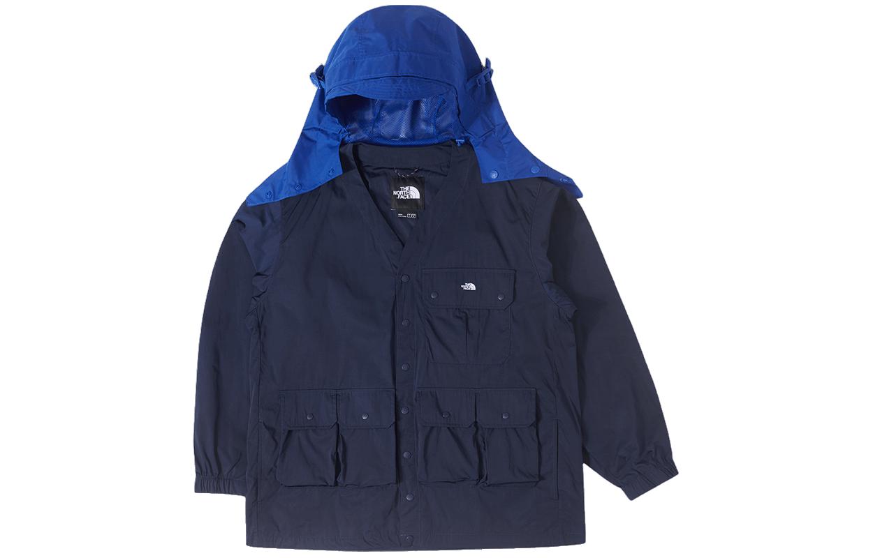 TNF SS24 Blue Water-Repellent Windproof Multi-Pocket Hooded Jacket NF0A884Y-8K2