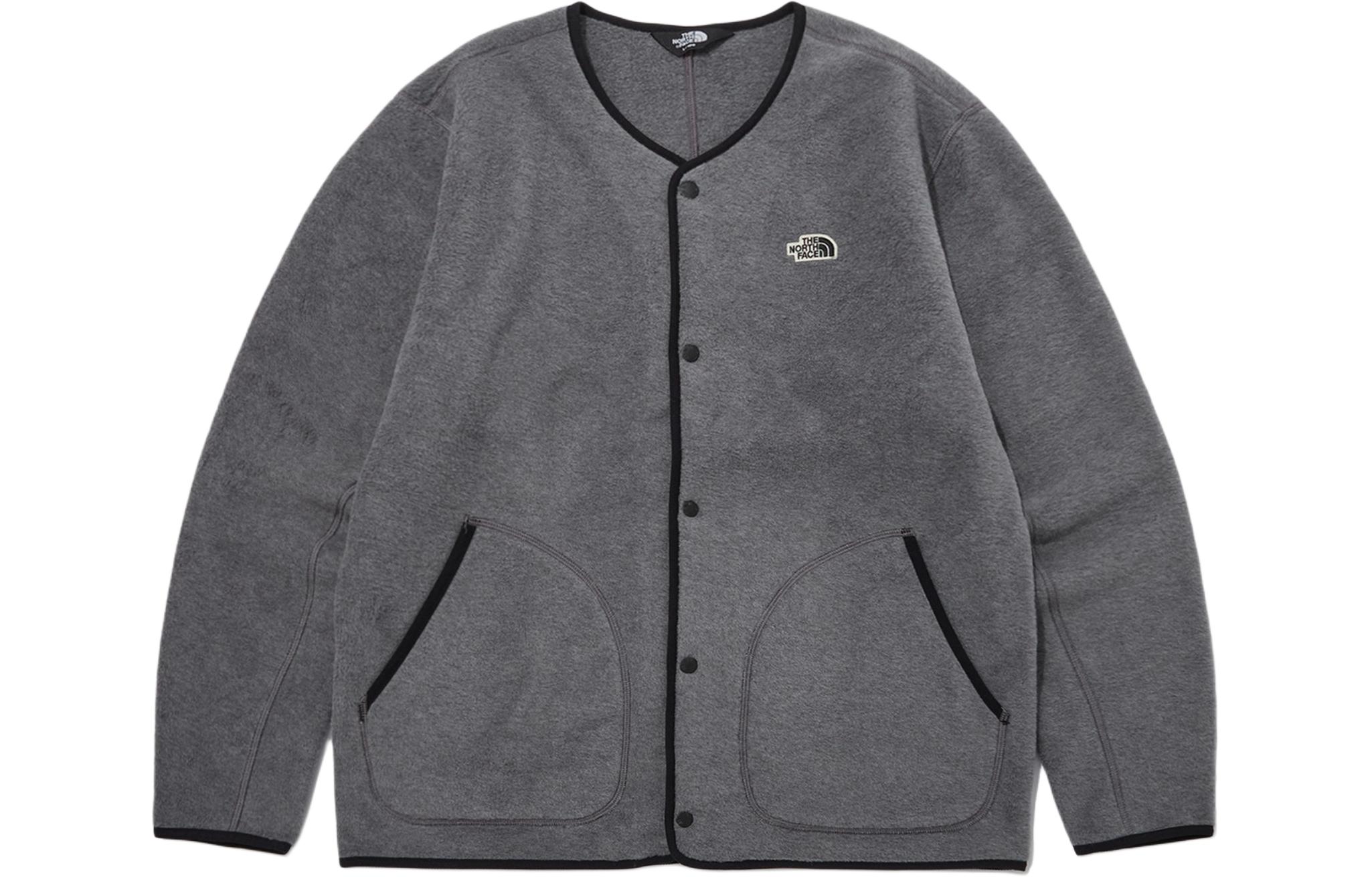 TNF SS24 Unisex Soft Flannel Knit Cardigan Fleece - Dark Gray NJ5JP51A