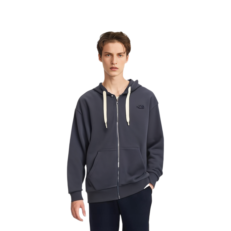 TNF Straight Logo Navy Full-Zip Hoodie Jacket Unisex Casualwear NJ5JN52B 圖 4