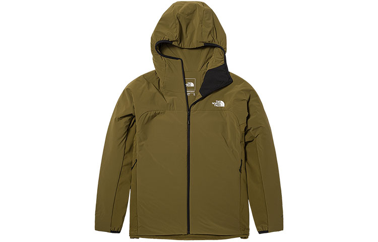 TNF Summit Green Cotton Zip Hoodie with Logo Print NF0A7UTA-37U