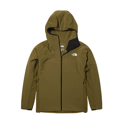 TNF Summit Green Cotton Zip Hoodie with Logo Print NF0A7UTA-37U