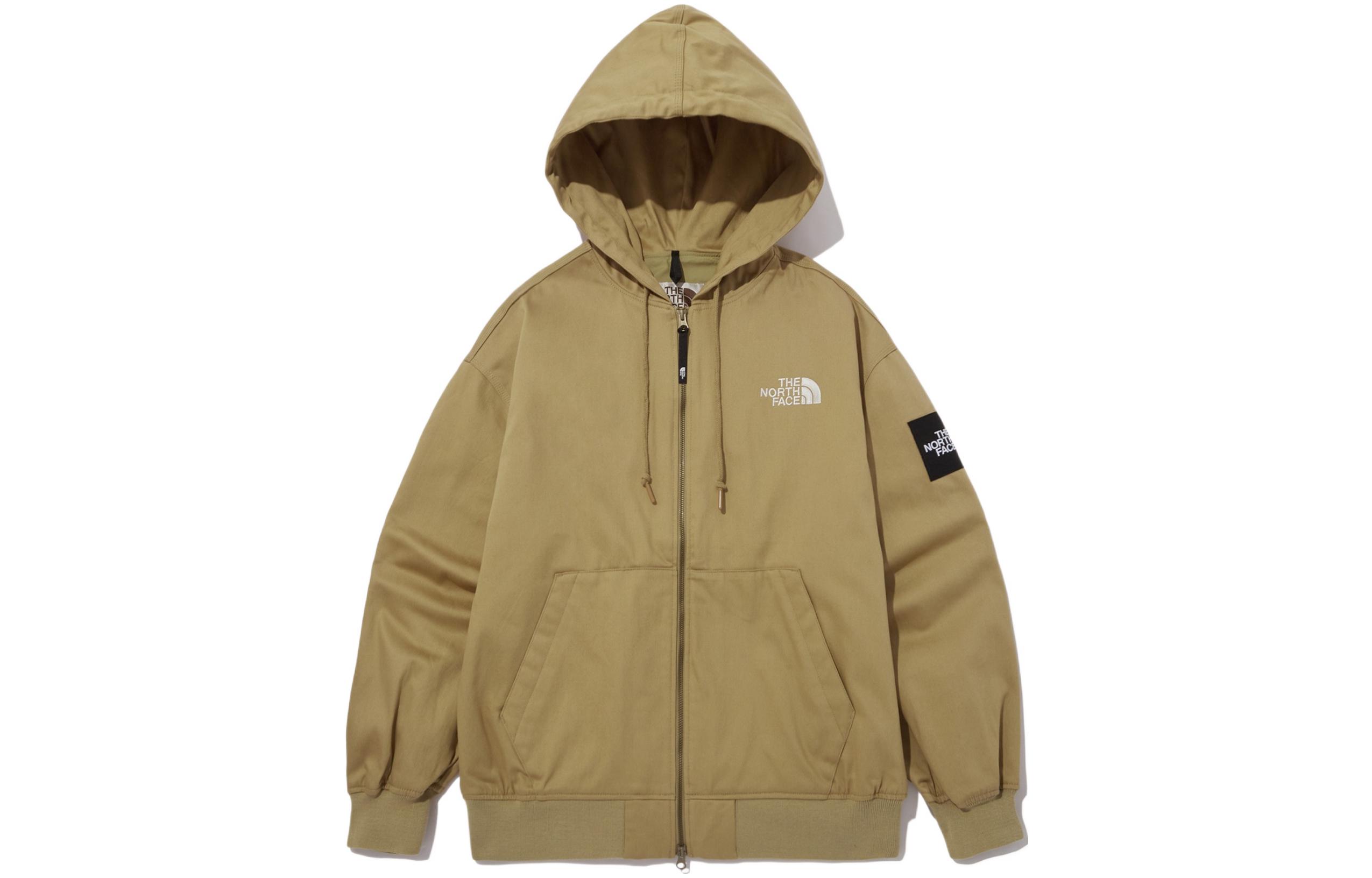 The North Face Tan Brown Solid Logo Hoodie Jacket NJ3BP04K