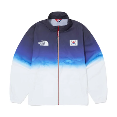 TNF Team Korea Reston Retro Gradient Waterproof Jacket White OJ3BQ05A