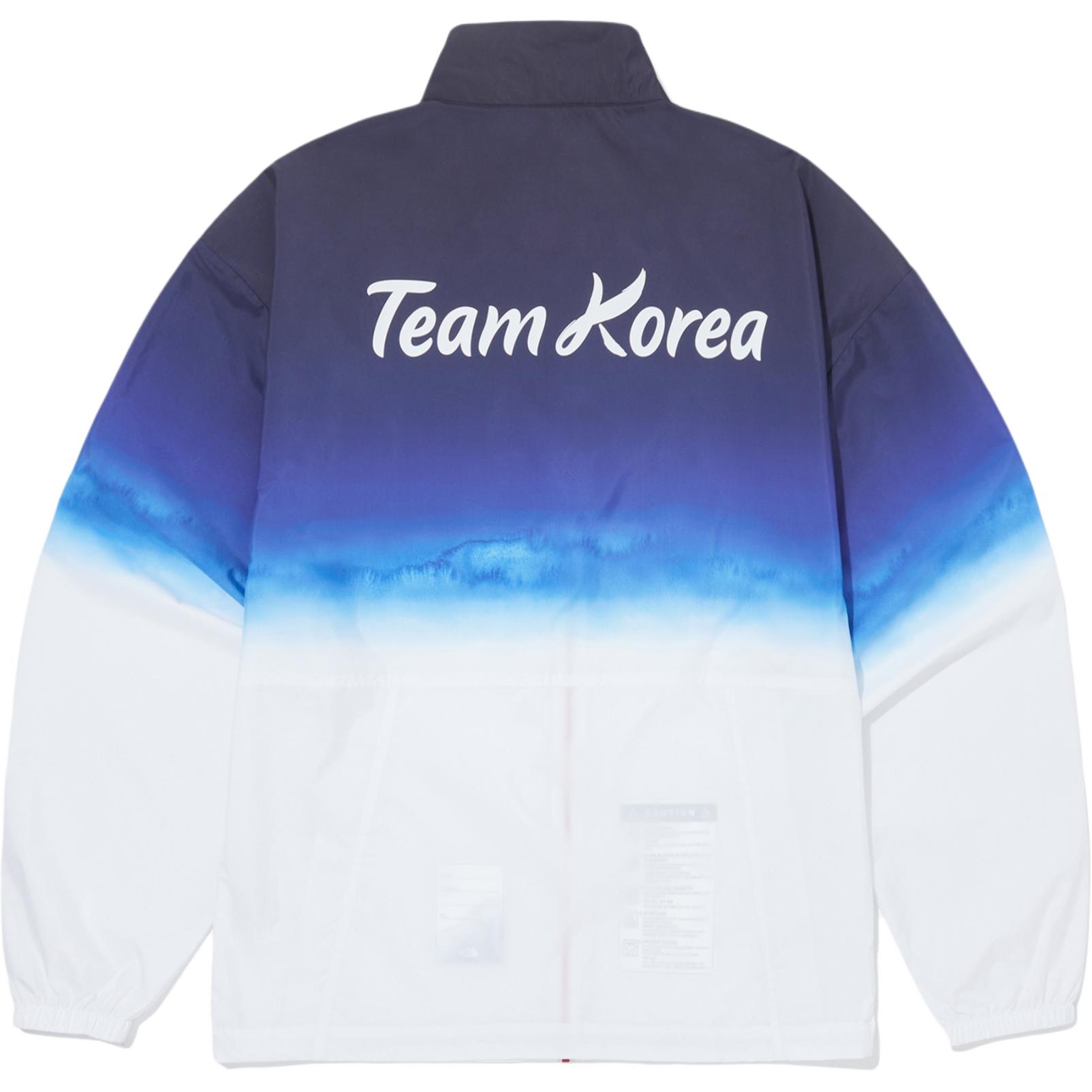 Lookbook 北面韩国队Reston复古渐变防水夹克白色 OJ3BQ05A