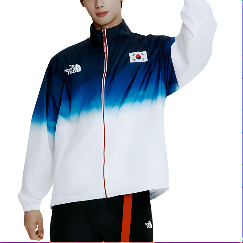 Shop 北面韩国队Reston复古渐变防水夹克白色 OJ3BQ05A