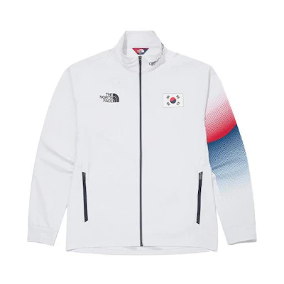 TNF Team Korea White Training Jacket Logo Sports Outerwear OJ5JL13J