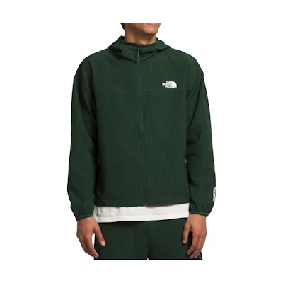 TNF Tekware™ Grid Hoodie Green Zip-Up Logo Print Sweatshirt NF0A84EZ-I0P