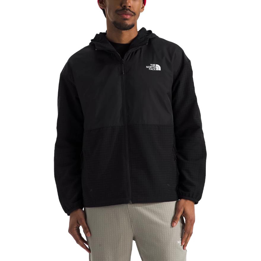 Shop 北面Tekware格纹混合黑色全拉链连帽夹克 NF0A88XV-JK3