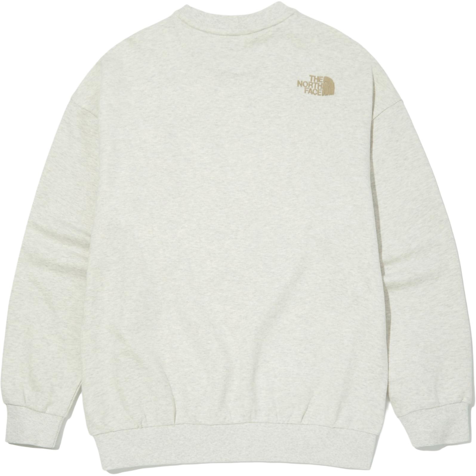 TNF Think Earth Logo Oatmeal Sweatshirt Unisex Casual Pullover NM5MN01K