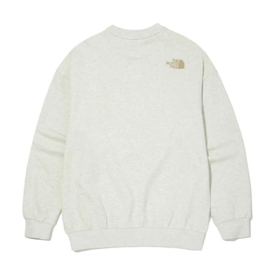TNF Think Earth Logo Oatmeal Sweatshirt Unisex Casual Pullover NM5MN01K